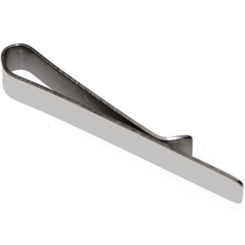 NonSoloArgenti |slim steel tie clip elegant men's tie clip with free engraving