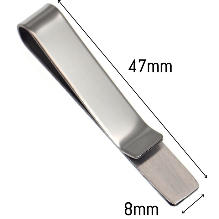 NonSoloArgenti |slim steel tie clip elegant men's tie clip with free engraving