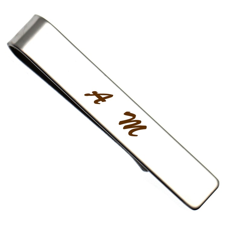 NonSoloArgenti |slim steel tie clip elegant men's tie clip with free engraving