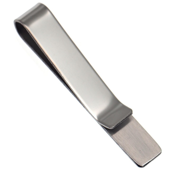 NonSoloArgenti |slim steel tie clip elegant men's tie clip with free engraving