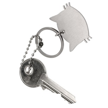 NonSoloArgenti |complete kit keychain and pendant cat kitten steel with engraving