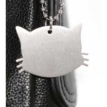 NonSoloArgenti |complete kit keychain and pendant cat kitten steel with engraving