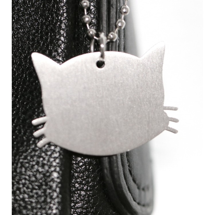 NonSoloArgenti |complete kit keychain and pendant cat kitten steel with engraving