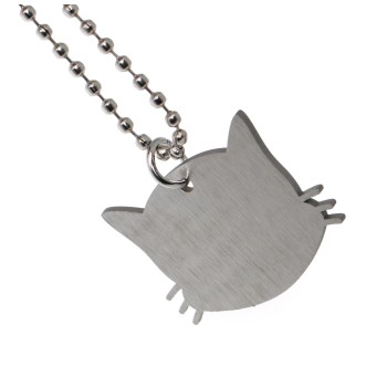 NonSoloArgenti |complete kit keychain and pendant cat kitten steel with engraving