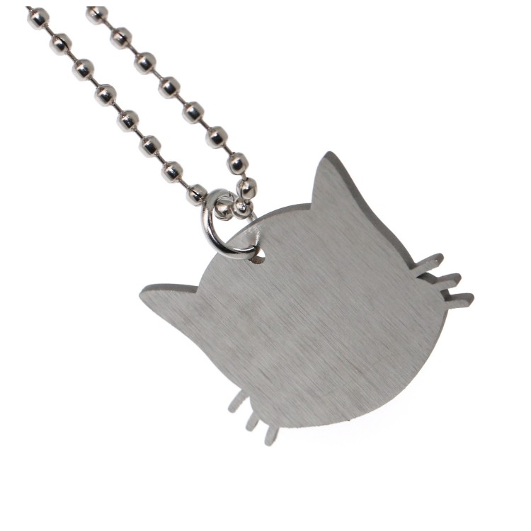 NonSoloArgenti |complete kit keychain and pendant cat kitten steel with engraving