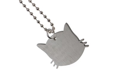 NonSoloArgenti |complete kit keychain and pendant cat kitten steel with engraving