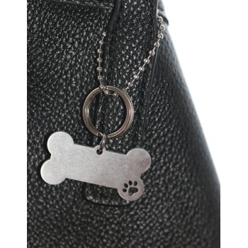 NonSoloArgenti |complete keychain and pendant kit dog bone steel with engraving