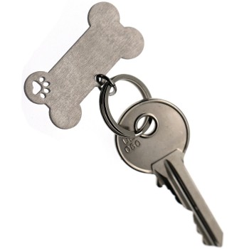 NonSoloArgenti |complete keychain and pendant kit dog bone steel with engraving
