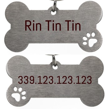 NonSoloArgenti |complete keychain and pendant kit dog bone steel with engraving