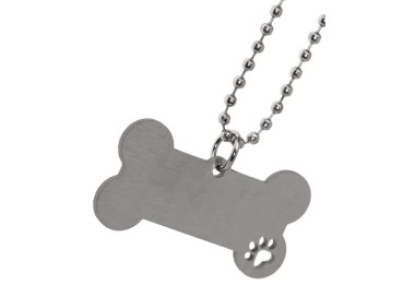 NonSoloArgenti |complete keychain and pendant kit dog bone steel with engraving