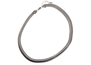 NonSoloArgenti |necklace for women wide snake in hypoallergenic steel silver