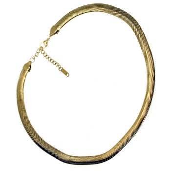 NonSoloArgenti|collier donna snake largo in acciaio anallergico placcato oro giallo