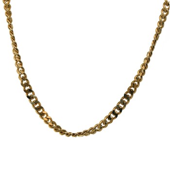 NonSoloArgenti|collana acciaio placcato oro giallo 18kt grumetta 3mm lunga 60cm per uomo o donna
