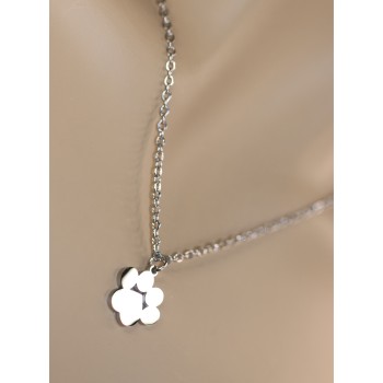 NonSoloArgenti |necklace steel paw dog cat personalized engraving silver