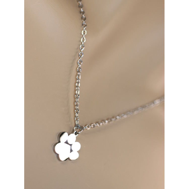 NonSoloArgenti |necklace steel paw dog cat personalized engraving silver
