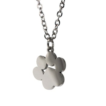 NonSoloArgenti |collana acciaio zampa cane gatto incisione personalizzata silver