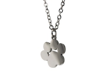 NonSoloArgenti |necklace steel paw dog cat personalized engraving silver