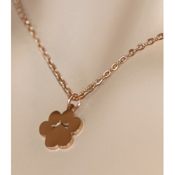 NonSoloArgenti |collana acciaio zampa cane gatto incisione personalizzata oro rosa