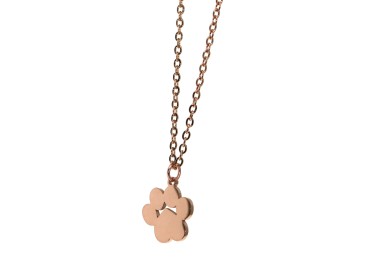 NonSoloArgenti |necklace steel paw dog cat personalized engraving rose gold