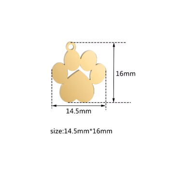 NonSoloArgenti |steel necklace paw dog cat personalized engraving yellow gold