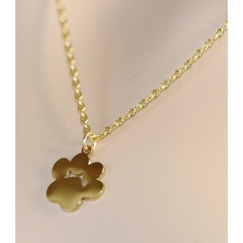 NonSoloArgenti |steel necklace paw dog cat personalized engraving yellow gold