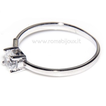 NSA|925 Rhodium: Solitaire with zircon 5mm brilliant cut