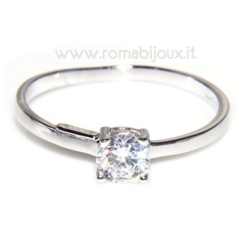 NSA|925 Rhodium: Solitaire with zircon 5mm brilliant cut