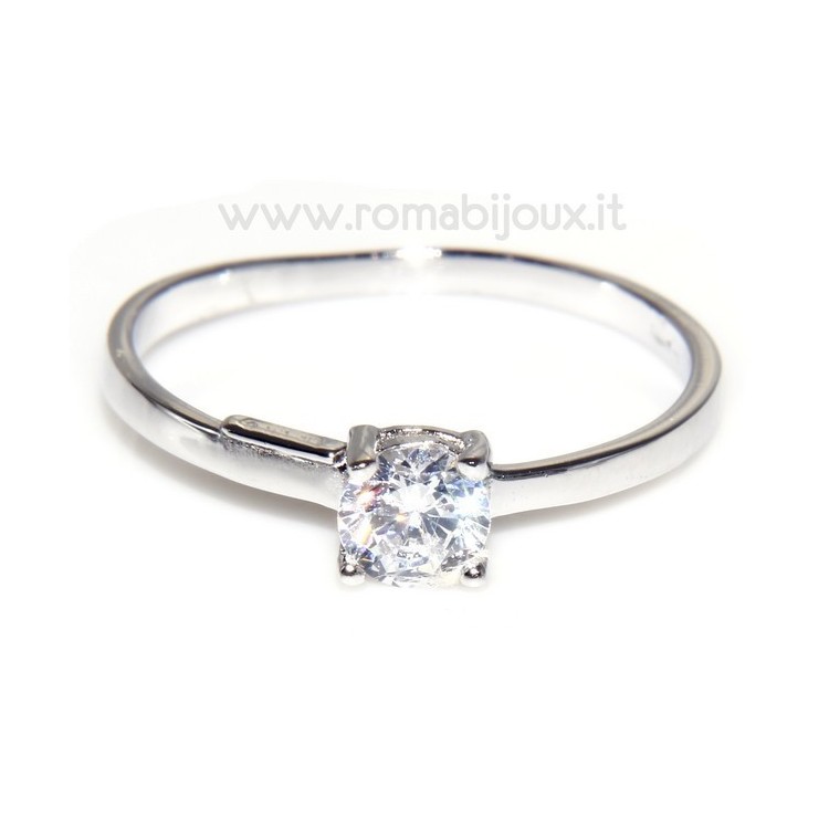 NSA|925 Rhodium: Solitaire with zircon 5mm brilliant cut