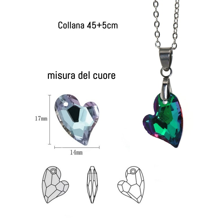 NonSoloArgenti|collana cristallo blu verde festa della mamma, anniversario, compleanno, regalo maestra