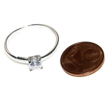 NSA|925 Rhodium: Solitaire with zircon 5mm brilliant cut