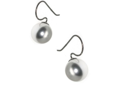 NonSoloArgenti|orecchini tutto argento 925 ad amo con perla media da 12mm per donna