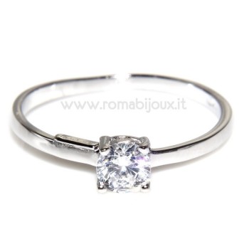 NSA|925 Rhodium: Solitaire with zircon 5mm brilliant cut