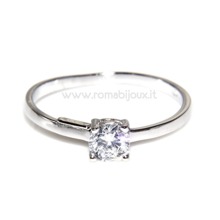 NSA|925 Rhodium: Solitaire with zircon 5mm brilliant cut