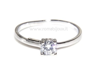 NSA|925 Rhodium: Solitaire with zircon 5mm brilliant cut