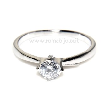 NSA|925 Rhodium: Solitaire with zircon 5mm brilliant cut