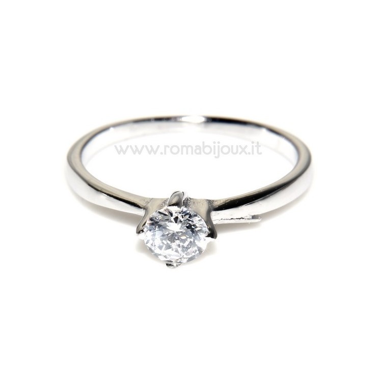 NSA|925 Rhodium: Solitaire with zircon 5mm brilliant cut