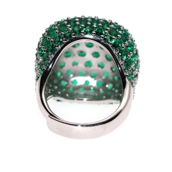 NonSoloArgenti|majestic ring all 925 silver square zirconia emerald adjustable woman