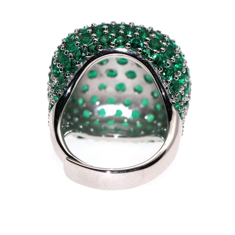 NonSoloArgenti|majestic ring all 925 silver square zirconia emerald adjustable woman
