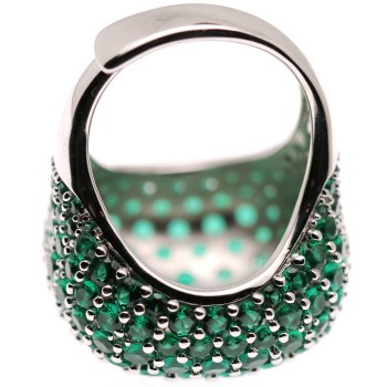 NonSoloArgenti|majestic ring all 925 silver square zirconia emerald adjustable woman