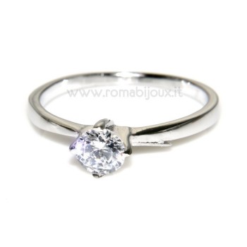 NSA|925 Rhodium: Solitaire with zircon 5mm brilliant cut