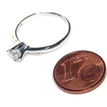 NSA|925 Rhodium: Solitaire with zircon 5mm brilliant cut