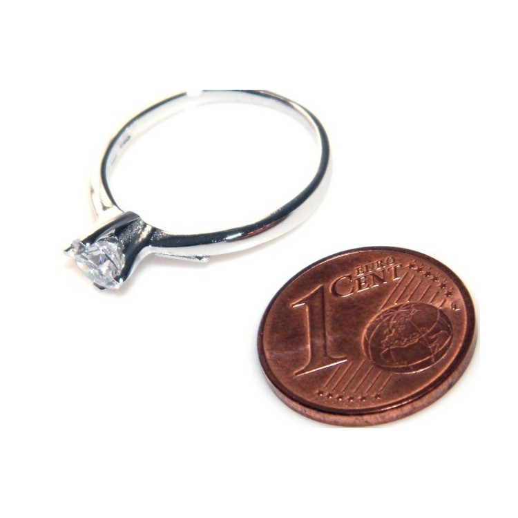 NSA|925 Rhodium: Solitaire with zircon 5mm brilliant cut