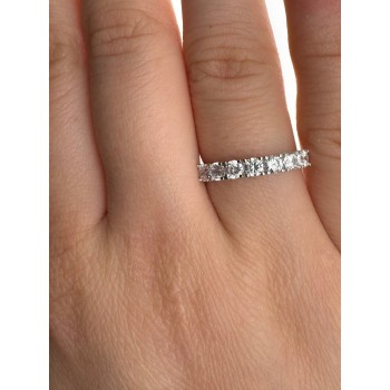 NonSoloArgenti|925 silver riviera ring with 7 white zirconia 3 mm women