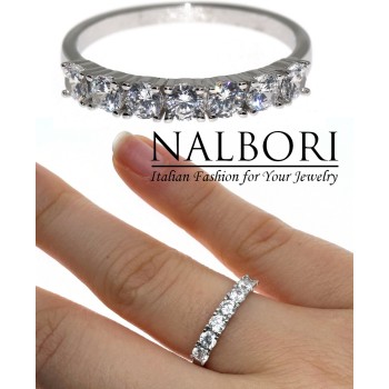 NonSoloArgenti|anello riviera argento 925 con 7 zirconi bianchi da 3 mm donna