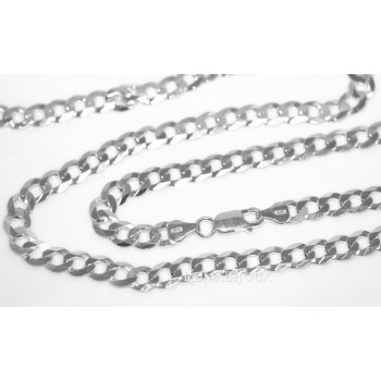 NSA|ARGENTO 925 : Collana e Bracciale uomo catena grumetta 6,5 mm massiccia piena diamantata
