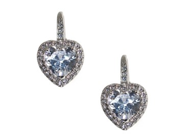 NonSoloArgenti|earrings silver 925 heart brilliant white woman