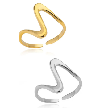 NonSoloArgenti |Anello regolabile in acciaio minimalista colore argento o oro  donna bambina