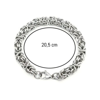 NSA|Bracciale bizantino acciaio anallergico silver per uomo e donna