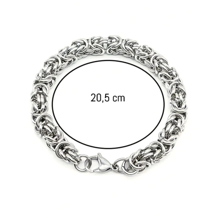 NSA|Bracciale bizantino acciaio anallergico silver per uomo e donna