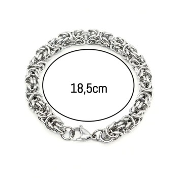NSA|Hypoallergenic steel Byzantine bracelet in silver for men and women